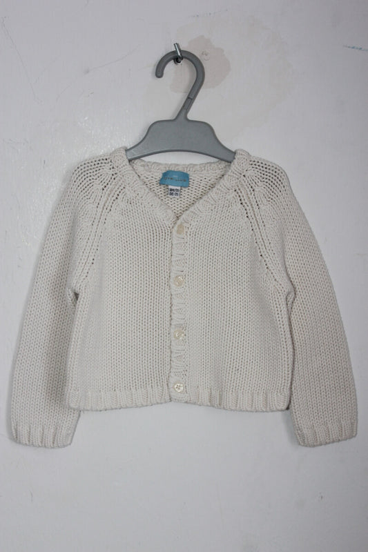 tweedehands unisex katoenen creme vest van cyrillus in maat 68