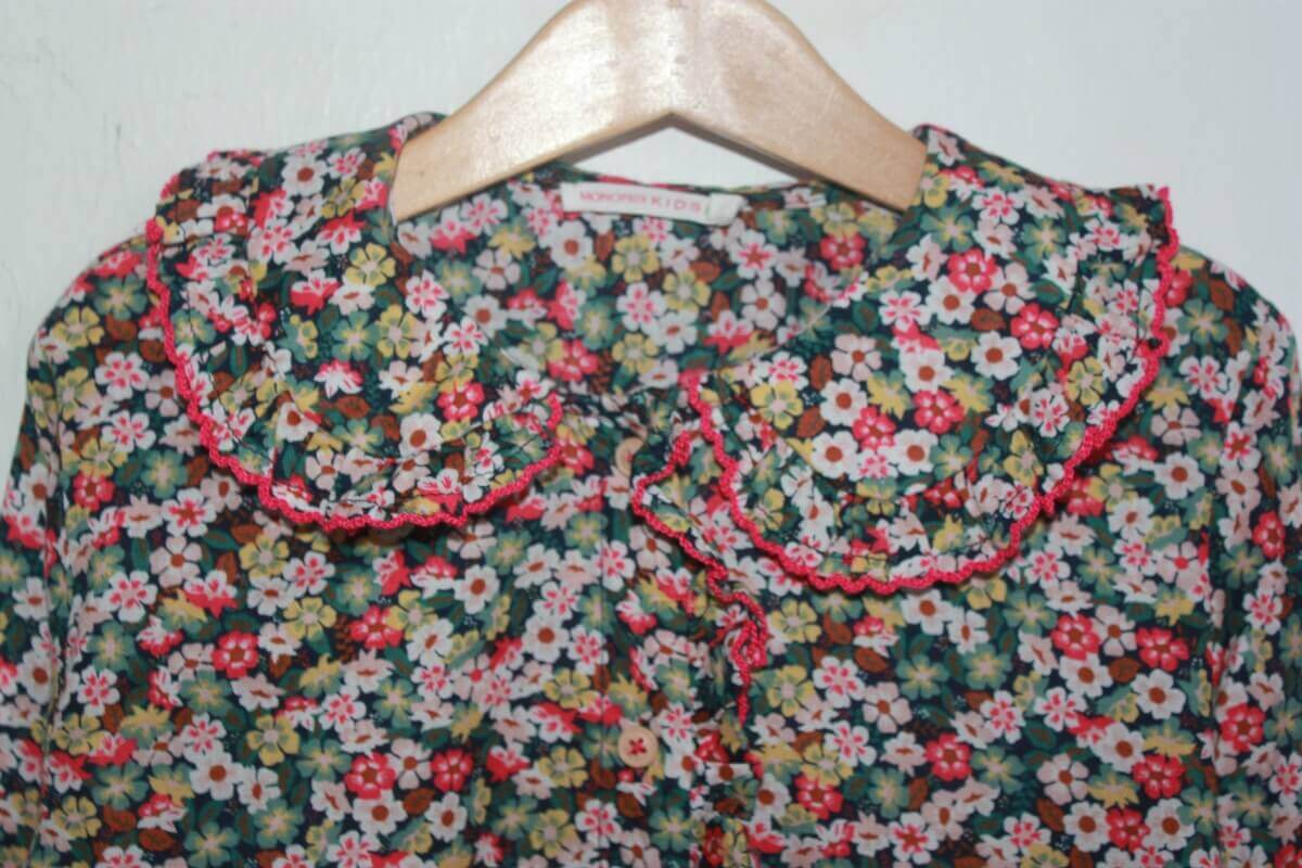 tweedehands katoenen gebloemde blouse in multicolour met lange mouwen in maat 128 voor een meisje van monoprix