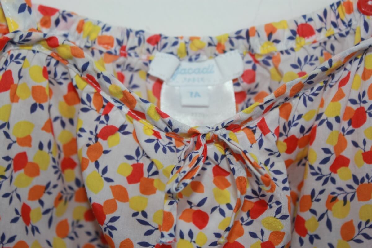 tweedehands zomerse katoenen korte jumpsuit in multicolour, maat 122 voor een meisje van jacadi