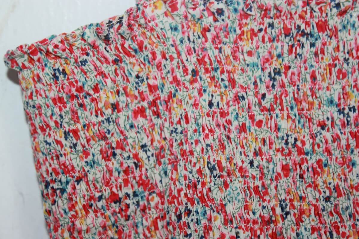 tweedehands katoenen zomerse liberty jurk in multicolour met schouderbandjes, maat 104 van bonton