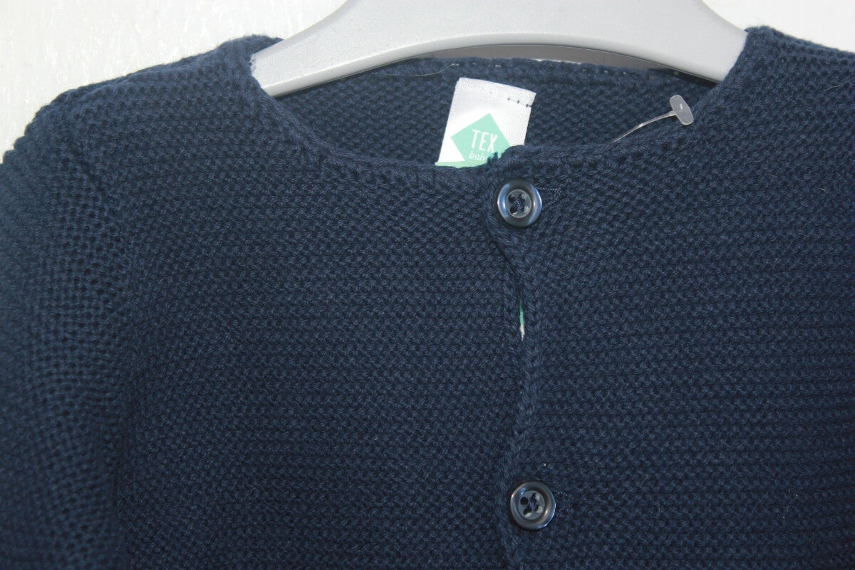 tweedehands unisex katoenen donkerblauw vestje in maat 68 van tex