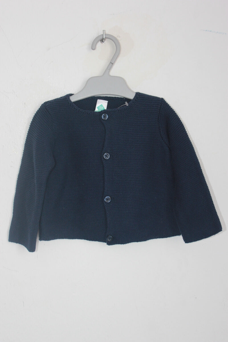 tweedehands unisex katoenen donkerblauw vestje in maat 68 van tex