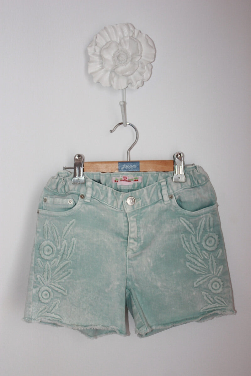 tweedehands lichtgroene korte broek van bonpoint in maat 152 voor een meisje