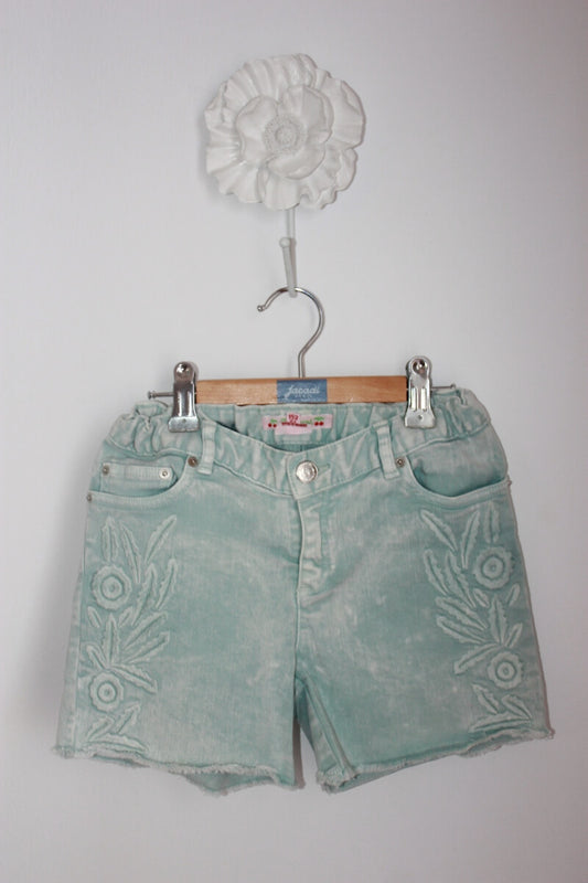 tweedehands lichtgroene korte broek van bonpoint in maat 152 voor een meisje