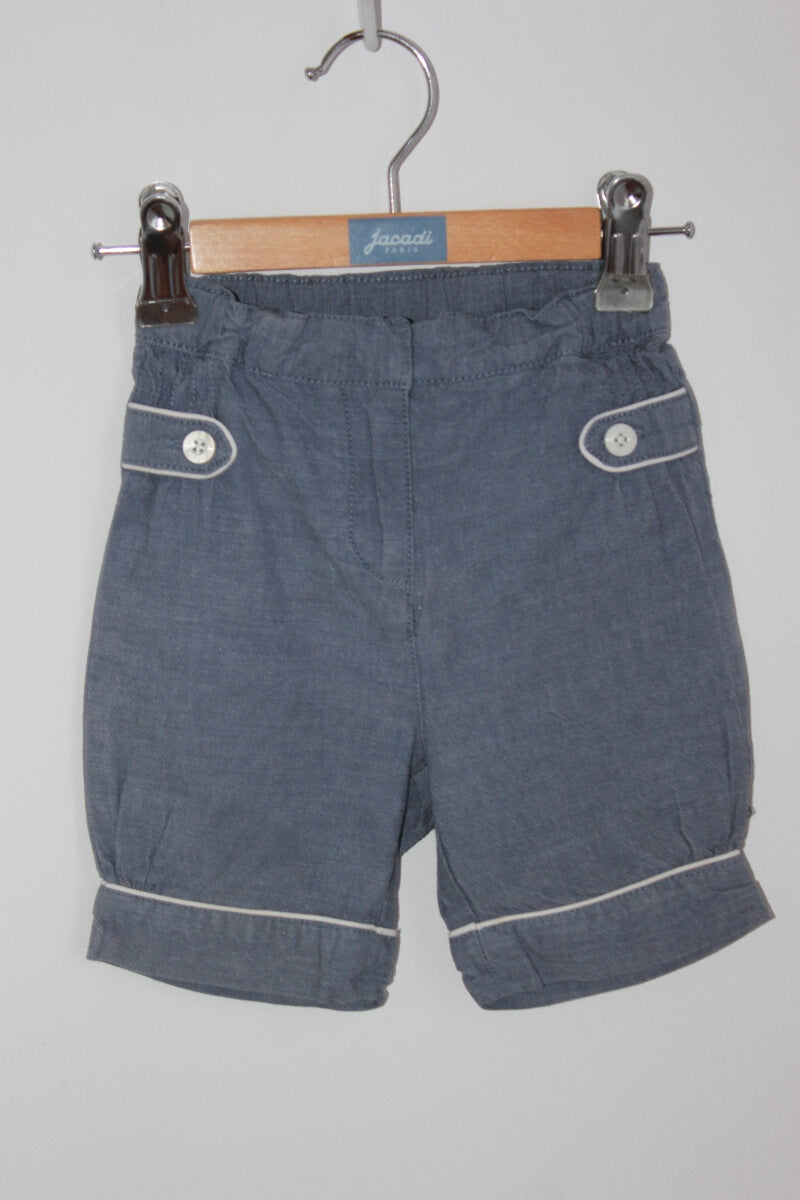 tweedehands katoenen zomerse blauwe korte broek in maat 74 voor een baby meisje van jacadi