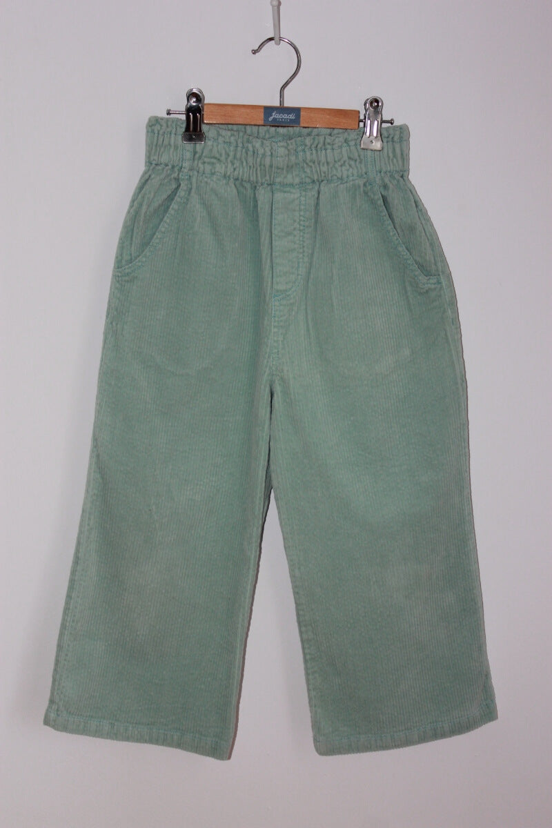 pre-owned lichtgroene corduroy lange broek met wijde pijpen van catimini voor een meisje in maat 122