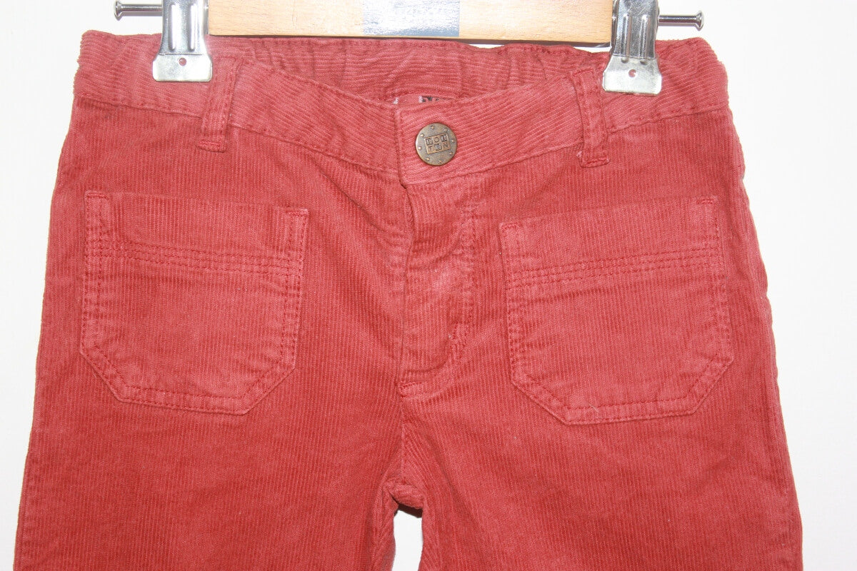 tweedehands corduroy roestbruine lange broek, flared model, van bonton voor een meisje in maat 110