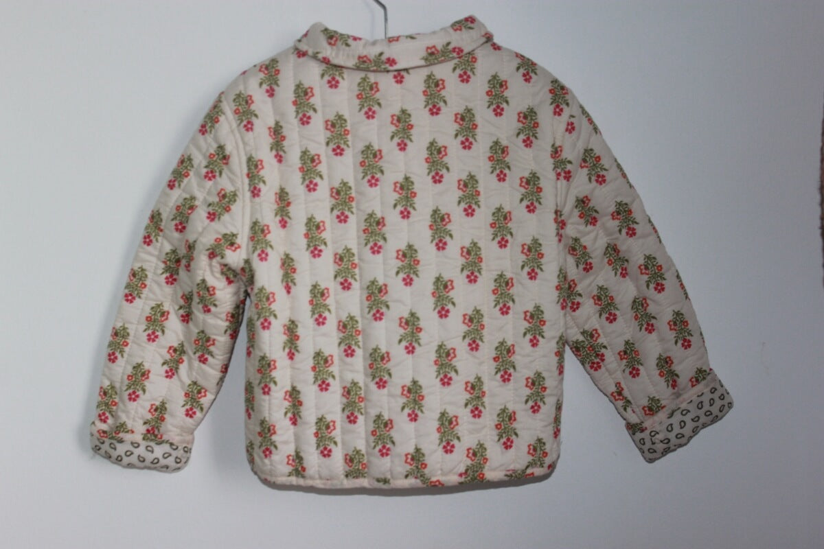 preloved katoenen gebloemde jas in multicolour voor het tussenseizoen van monoprix in maat 110 voor een meisje