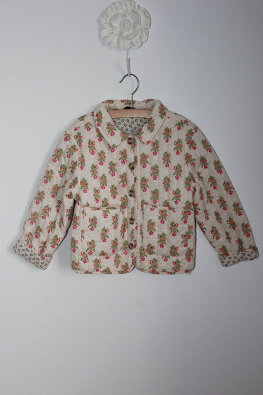preloved katoenen gebloemde jas in multicolour voor het tussenseizoen van monoprix in maat 110 voor een meisje
