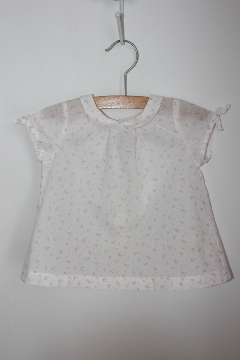 tweedehands zomerse witte gebloemde blouse maat 68 natalys