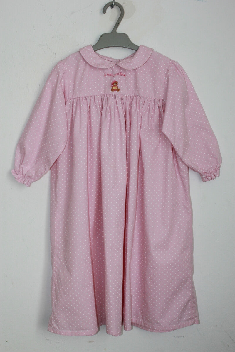 tweedehands katoenen roze nachthemd  met lange mouwen in maat 98 van acanthe