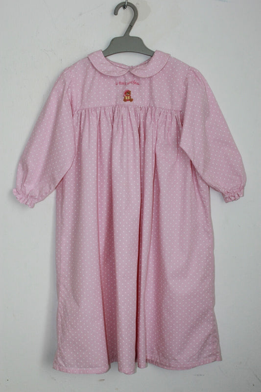 tweedehands katoenen roze nachthemd  met lange mouwen in maat 98 van acanthe