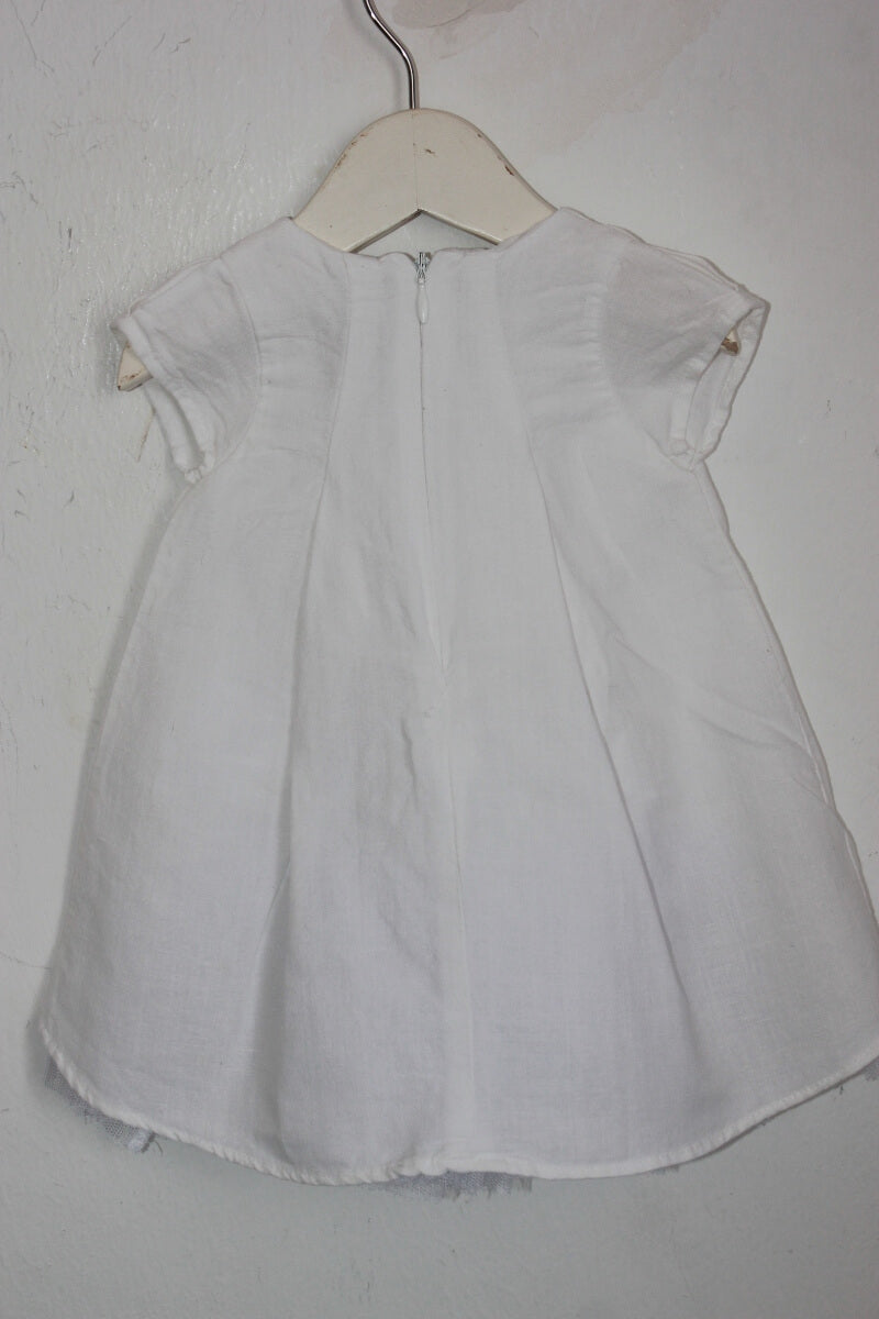 tweedehands witte zomerse jurk met korte mouwen in maat 62 van berlingot