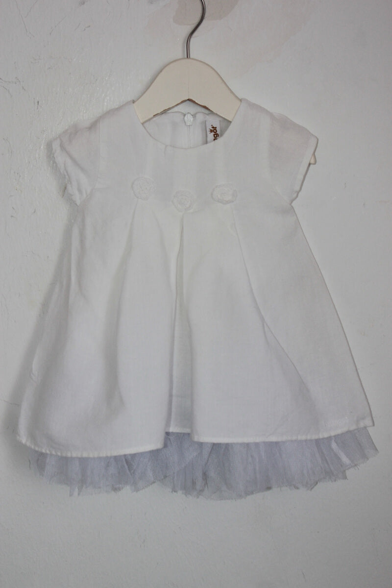 tweedehands witte zomerse jurk met korte mouwen in maat 62 van berlingot