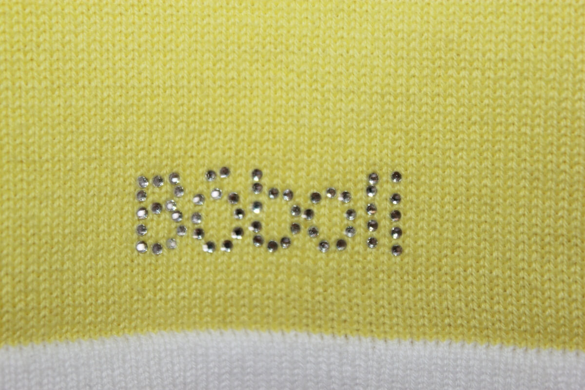 tweedehands geel met wit bolero vestje van boboli in maat 86 voor een baby meisje