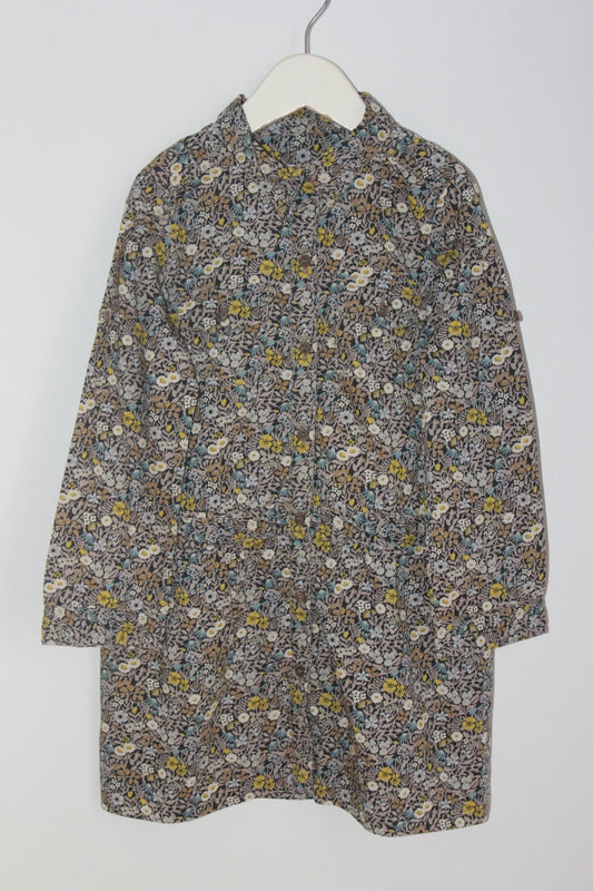 tweedehands katoenen liberty jurk in multicolour met lange mouwen van bonpoint in maat 104