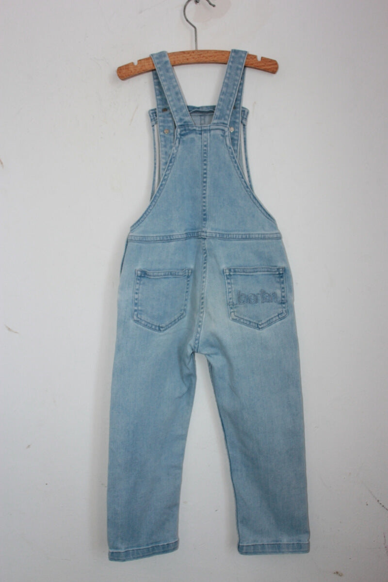 tweedehands denim salopette of tuinbroek in maat 110 voor een meisje van bonton