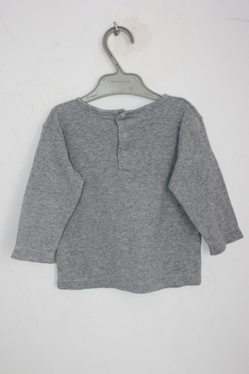 tweedehands unisex katoenen grijze longsleeve in maat 68 van bout´chou