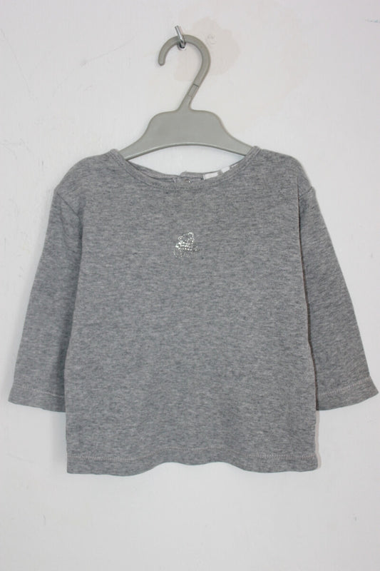 tweedehands unisex katoenen grijze longsleeve in maat 68 van bout´chou