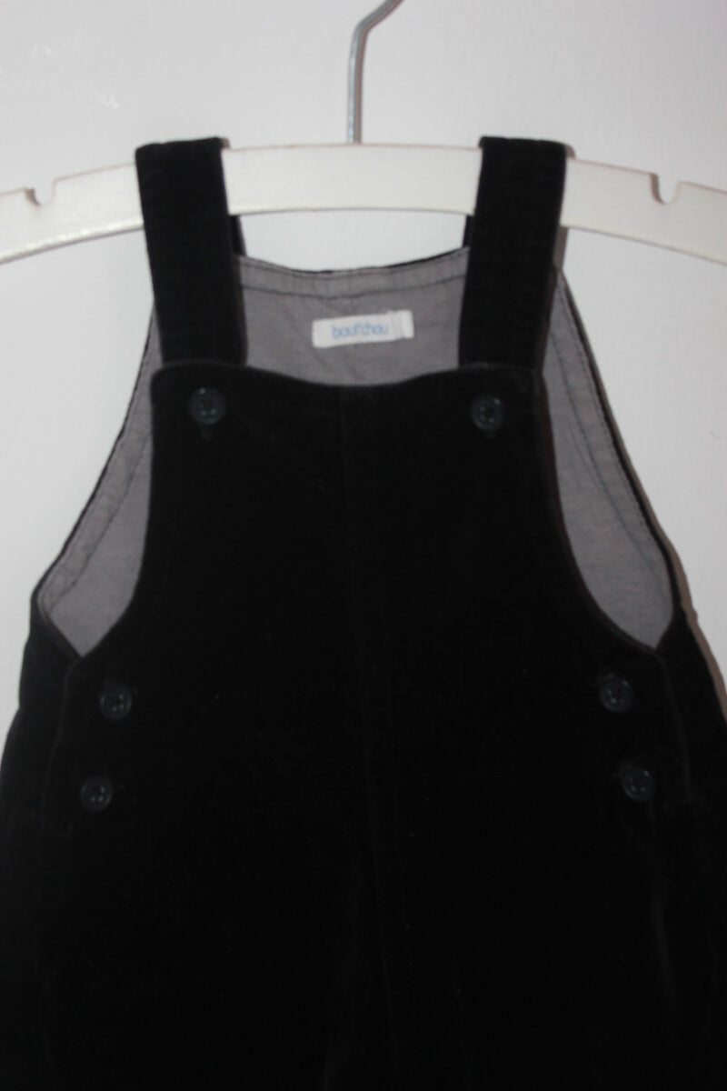 tweedehands zwarte fluwelen unisex salopette in maat 68 van boutchou