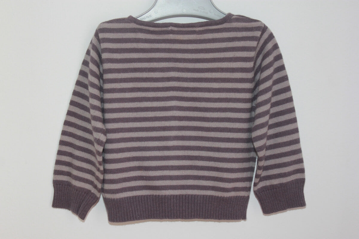 tweedehands unisex grijs gestreept vestje in maat 62 van bout´chou