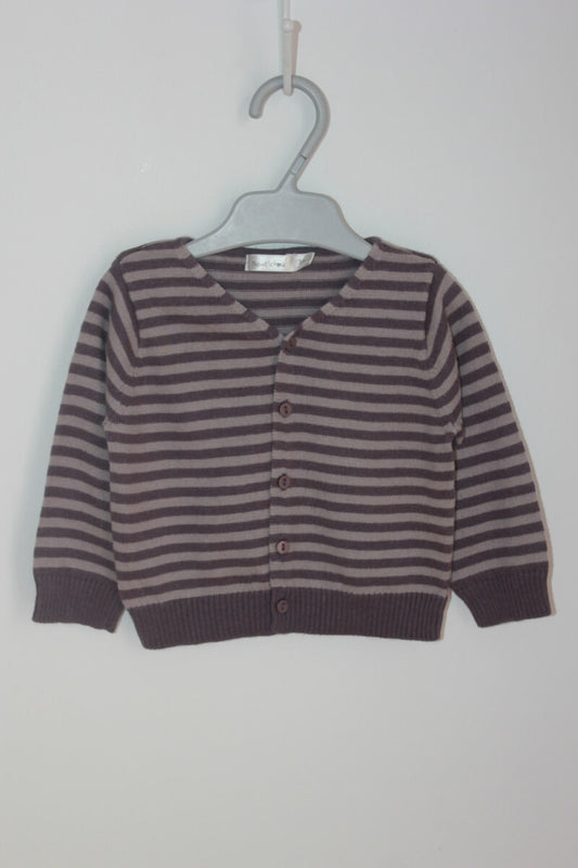 tweedehands unisex grijs gestreept vestje in maat 62 van bout´chou