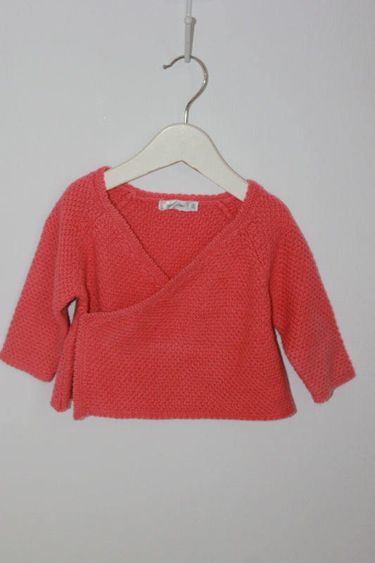 tweedehands koraalroze wikkelvestje in maat 62 van boutchou