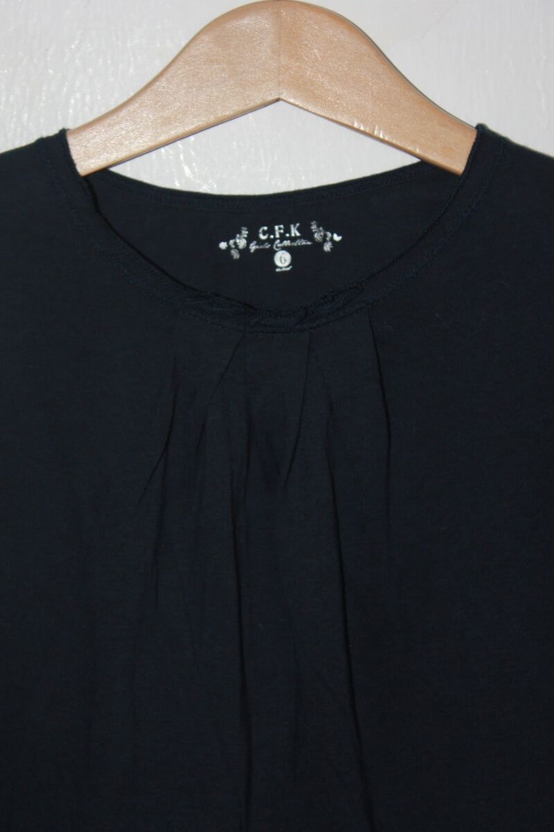 tweedehands katoenen donkerblauwe longsleeve van cfk voor een meisje in maat 116