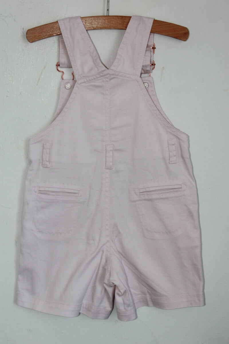 tweedehands katoenen zomerse lichtroze korte salopette in maat 80 van chateau de sable