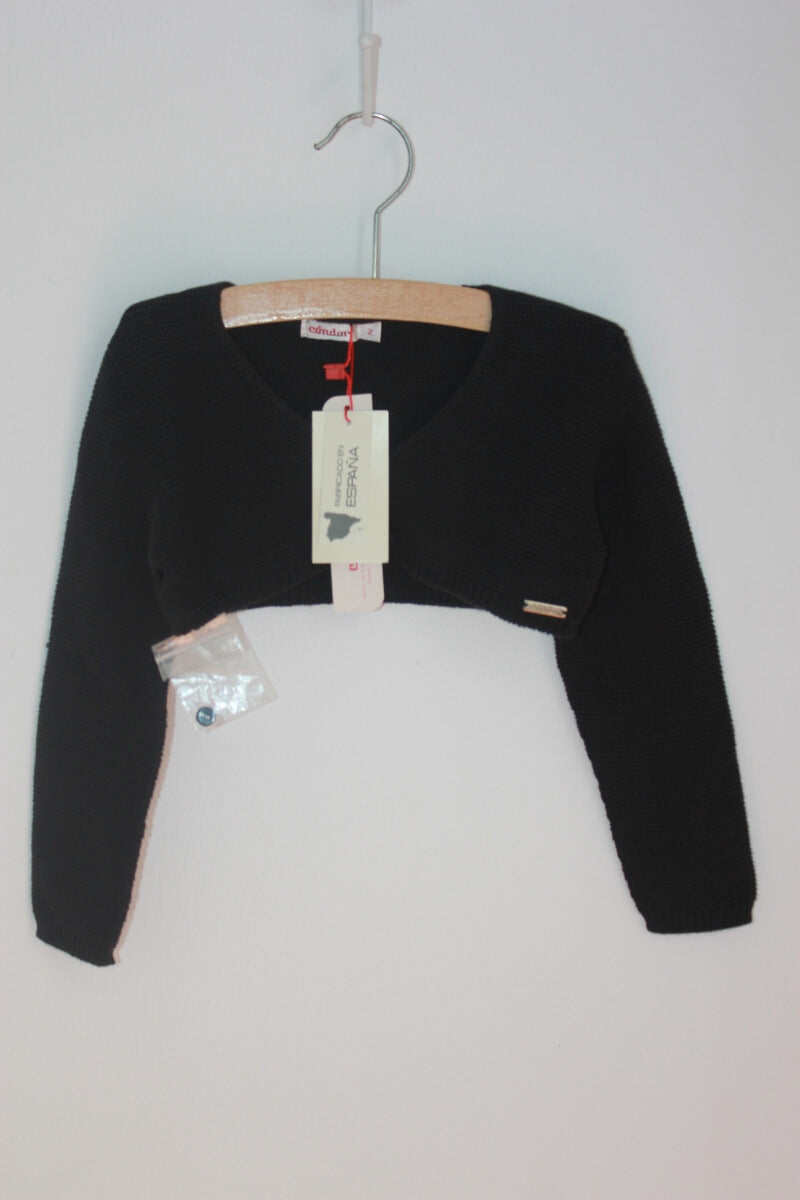 tweedehands katoenen zwart bolero vestje in maat 92 voor een meisje van condor