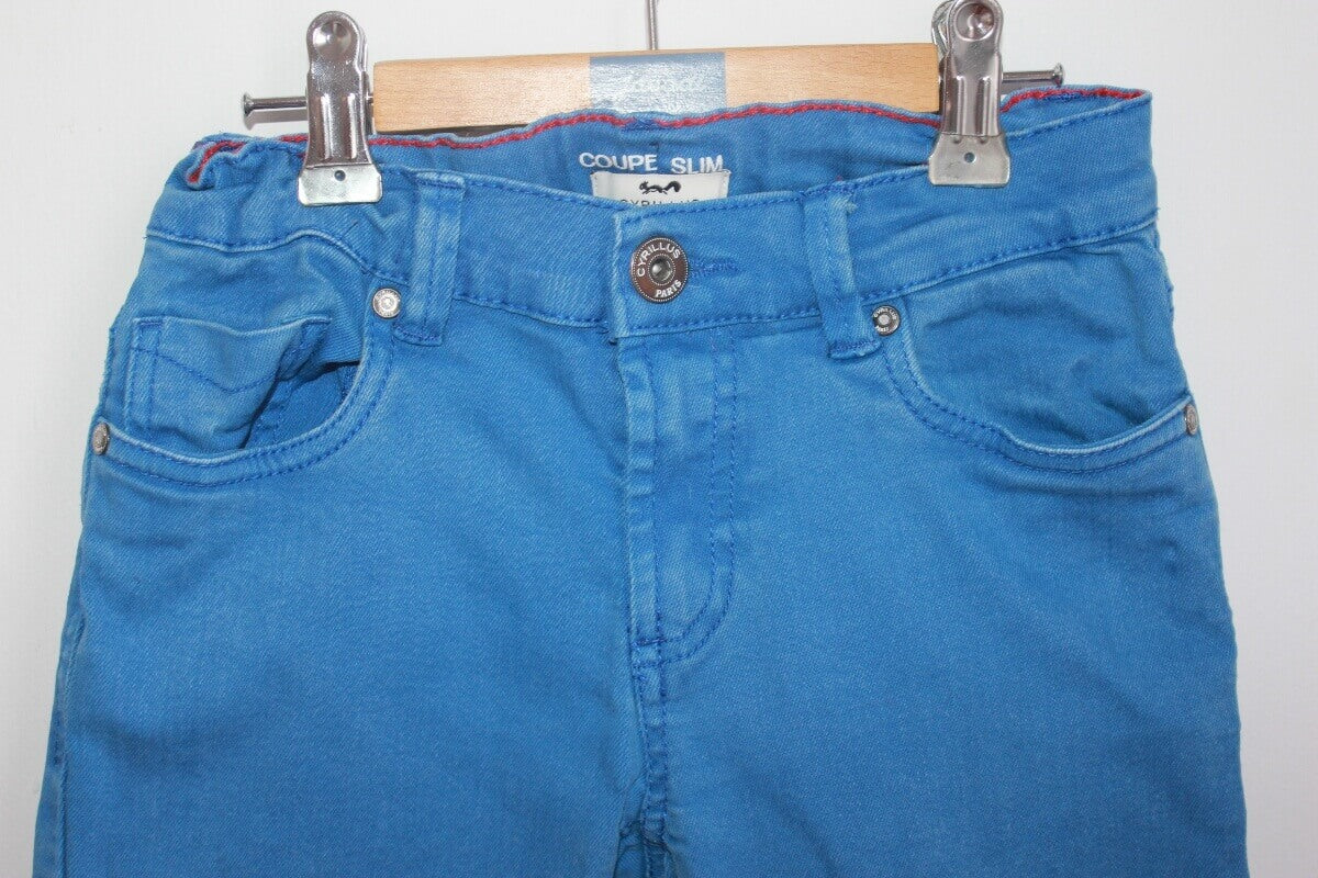 tweedehands unisex blauwe lange broek in maat 140 van cyrillus