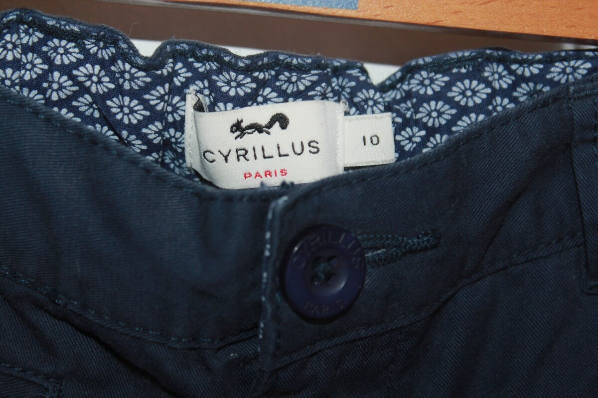 preloved donkerblauwe lange broek in maat 140 voor een jongen van cyrillus