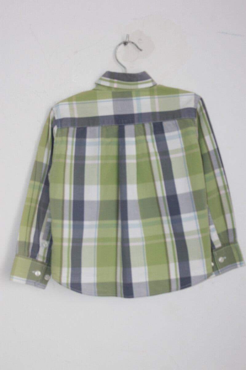 Tweedehands katoenen geruit overhemd in multicolour met lange mouwen voor een jongen in maat 104 van cyrillus