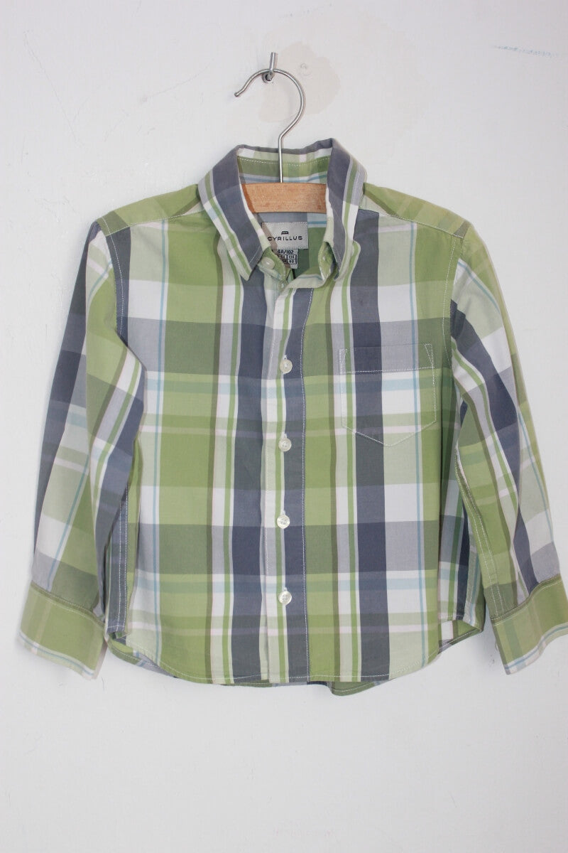 Tweedehands katoenen geruit overhemd in multicolour met lange mouwen voor een jongen in maat 104 van cyrillus