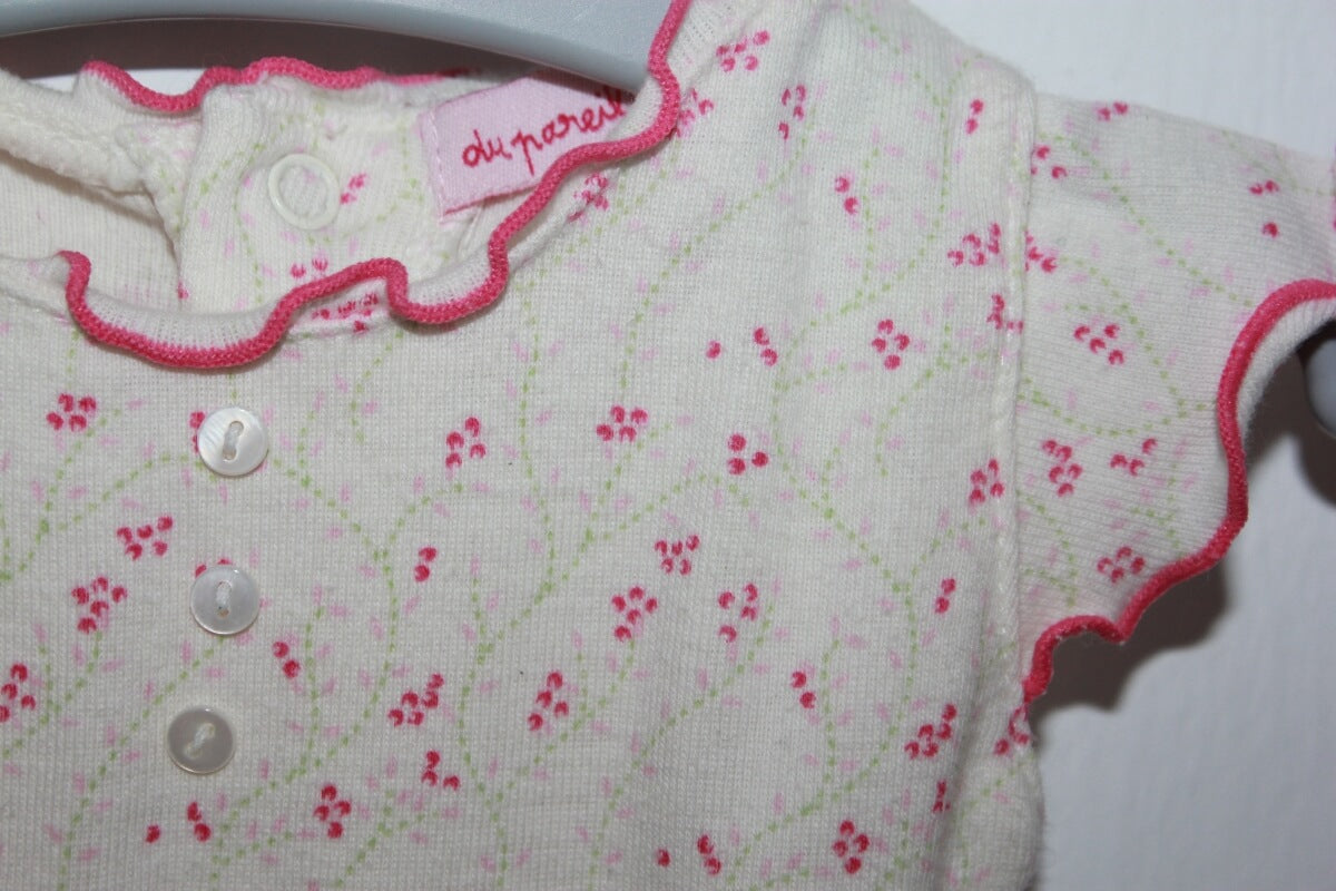 tweedehands katoenen gebloemd rompertje in multicolour met korte mouwen maat 56  van dpam