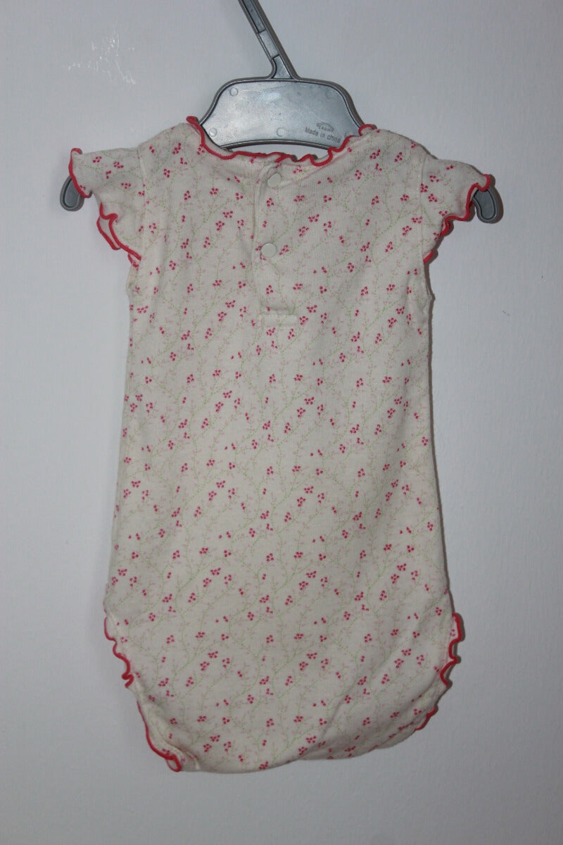 tweedehands katoenen gebloemd rompertje in multicolour met korte mouwen maat 56  van dpam