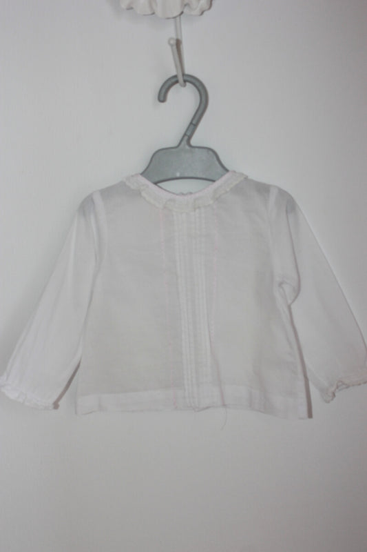 tweedehands witte blouse met lange mouwen in maat 62 voor een baby meisje van gocco