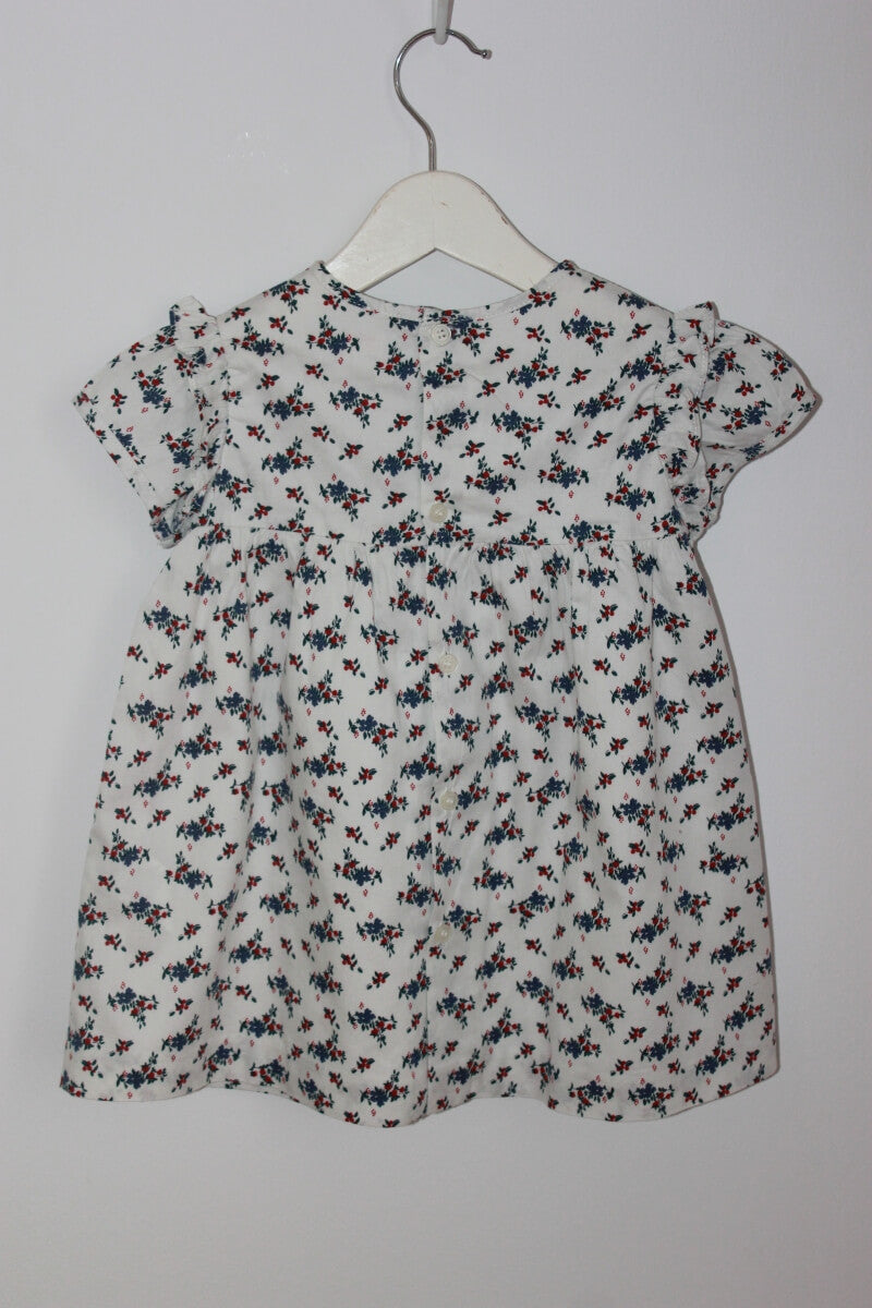 gebloemde katoenen jurk met korte mouwen en bijpassende bloomer in multicolour van gocco in maat 80