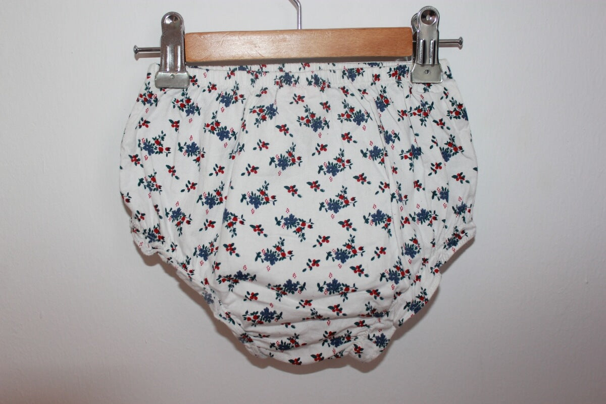 gebloemde katoenen jurk met korte mouwen en bijpassende bloomer in multicolour van gocco in maat 80