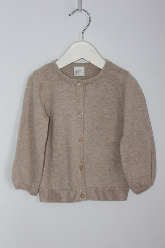 tweedehands katoenen beige vestje in maat 74 voor een baby meisje van H&M