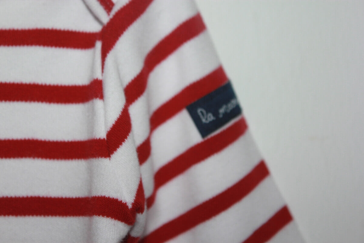 tweedehands unisex katoenen rood en wit gestreepte longsleeve in maat 80 van la marine . hier