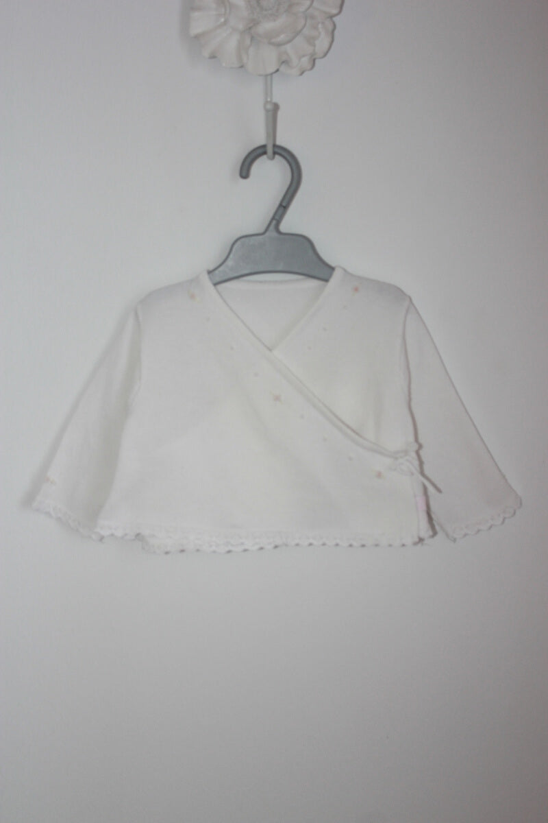 tweedehands wit vestje in maat 62 voor een baby meisje van la petite ourse