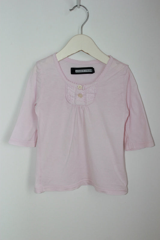 tweedehands katoenen roze t-shirt met halve mouwen in maat 80 van le phare de la baleine