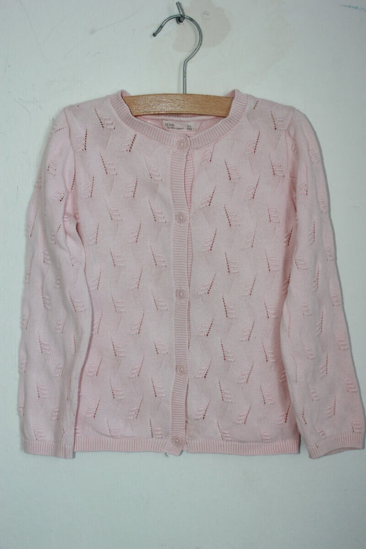 tweedehands roze ajour vest in maat 104 van little cigogne