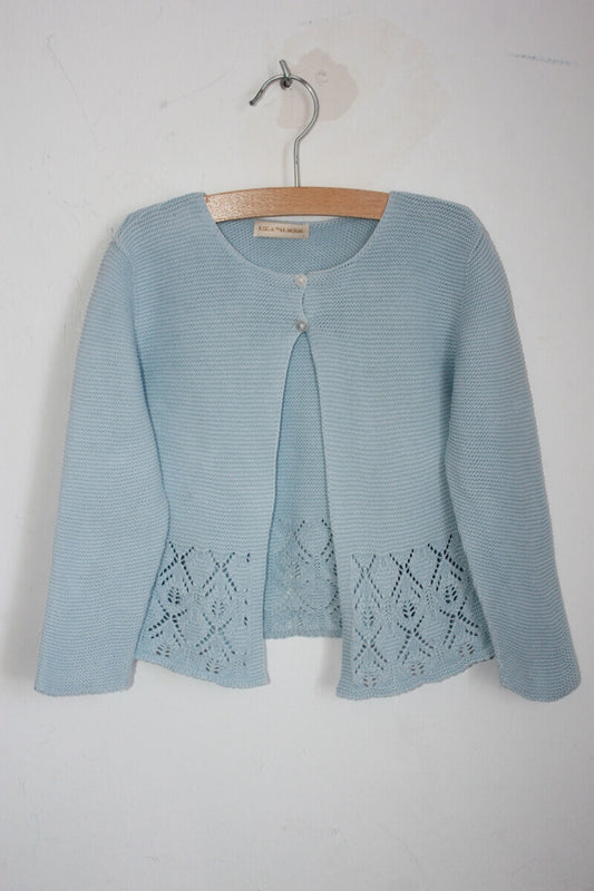 tweedehands katoenen lichtblauw vest voor een meisje in maat 104 van lola palacios