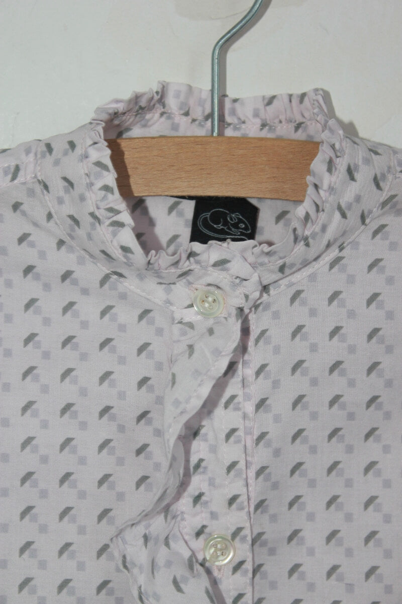 tweedehands katoenen roze en grijze blouse met korte mouwen in maat 8 jaar  voor een meisje van marc jacobs