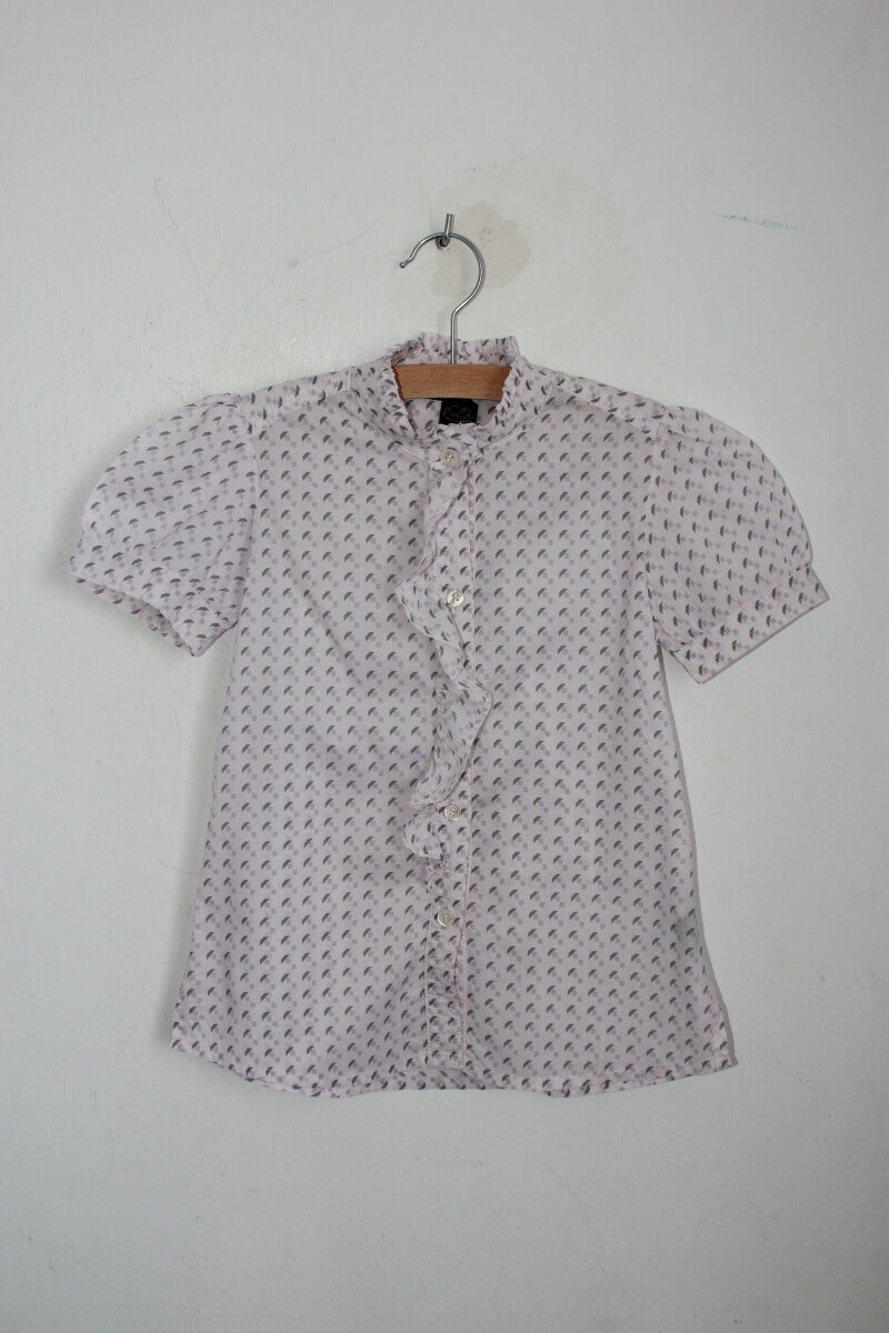 tweedehands katoenen roze en grijze blouse met korte mouwen in maat 8 jaar  voor een meisje van marc jacobs