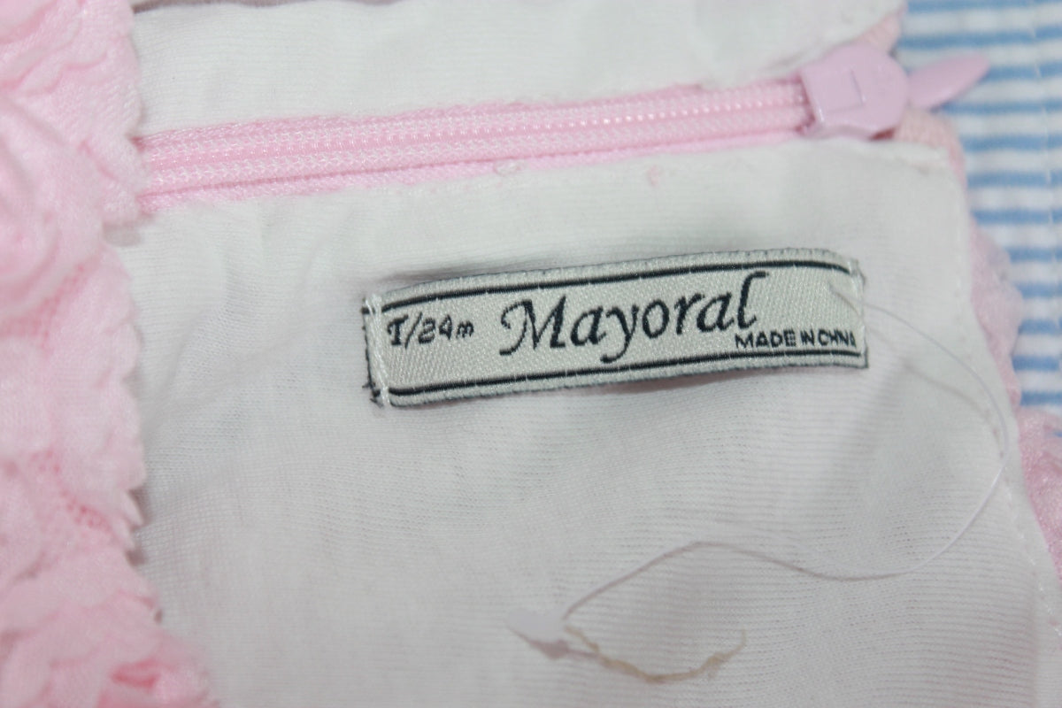 tweedehands roze feestelijke jurk met korte mouwen in maat 92 van mayoral