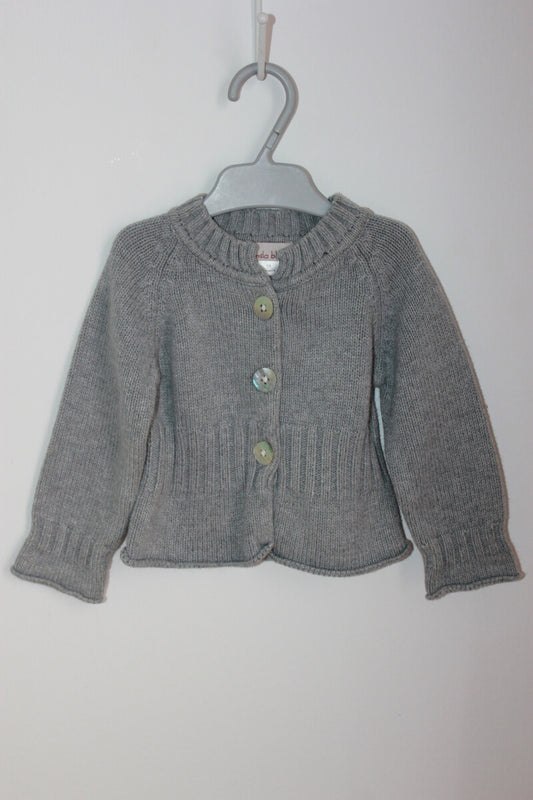 preloved grijs  katoenen vestje in maat 74 van mila blue voor een  baby meisje