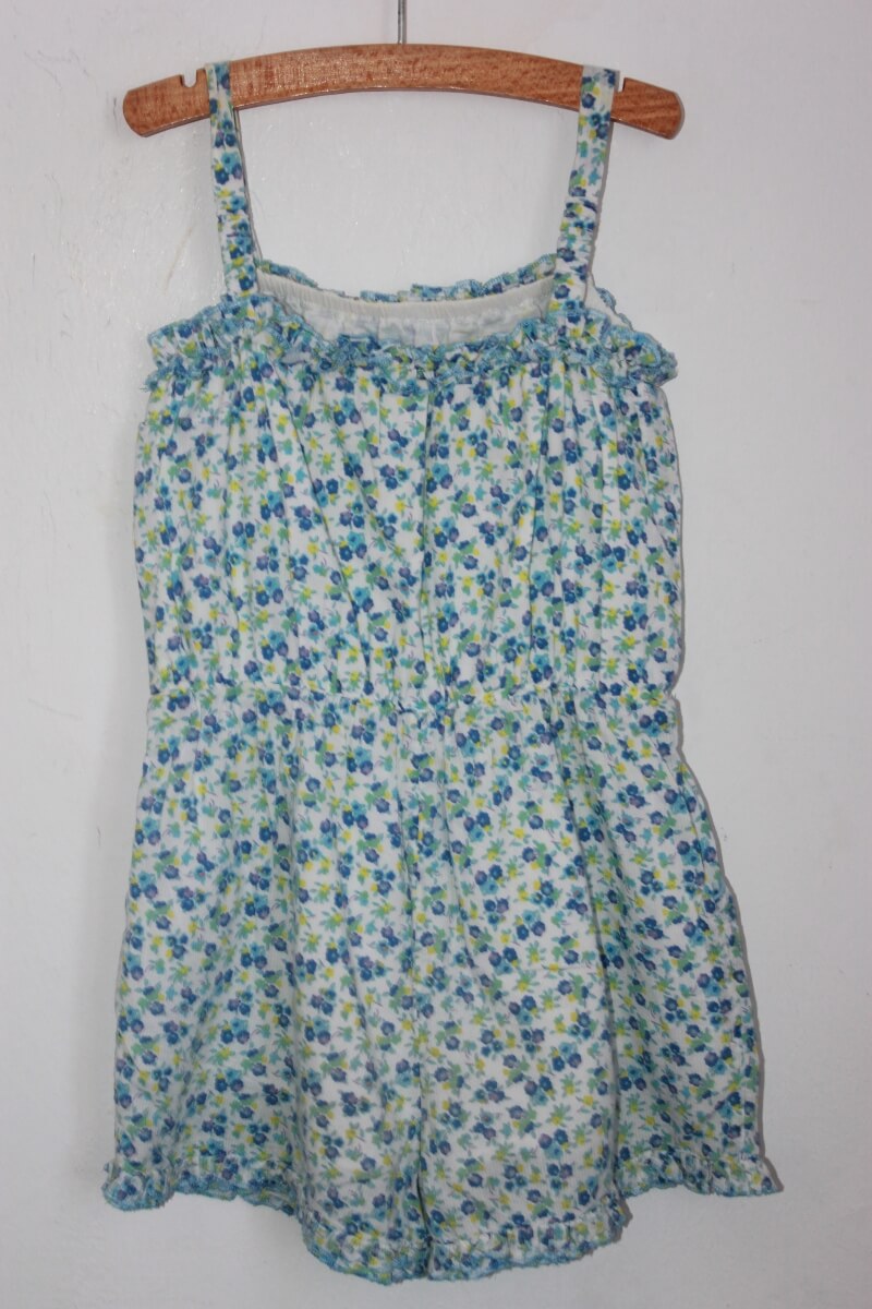 tweedehands katoenen zomerse gebloemde korte jumpsuit in multicolour, maat 116 van mini boden